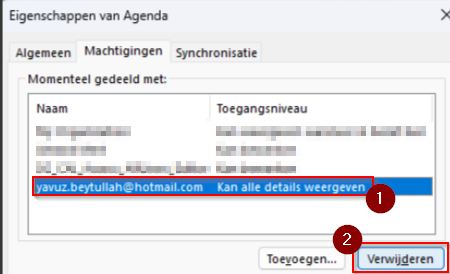 Adres verwijderen