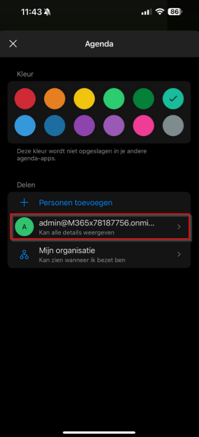 Account selecteren
